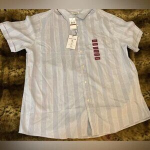 Tuckless Haggar Slim Fit Short-Sleeve Dress Shirt Men’s Size XL NEW Handsome Top